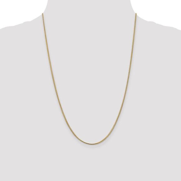 1.1mm 14k Yellow Gold Solid Franco Chain Necklace, 24 Inch - Picture 2 of 8